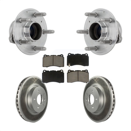 Front Hub Bearing Assembly Coated Disc Brake Rotors And Ceramic Pads Kit For Cadillac ATS KBB-131681