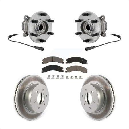 Front Hub Bearing Assembly Coated Disc Brake Rotors And Pads Kit For Nissan TITAN XD KBB-131684