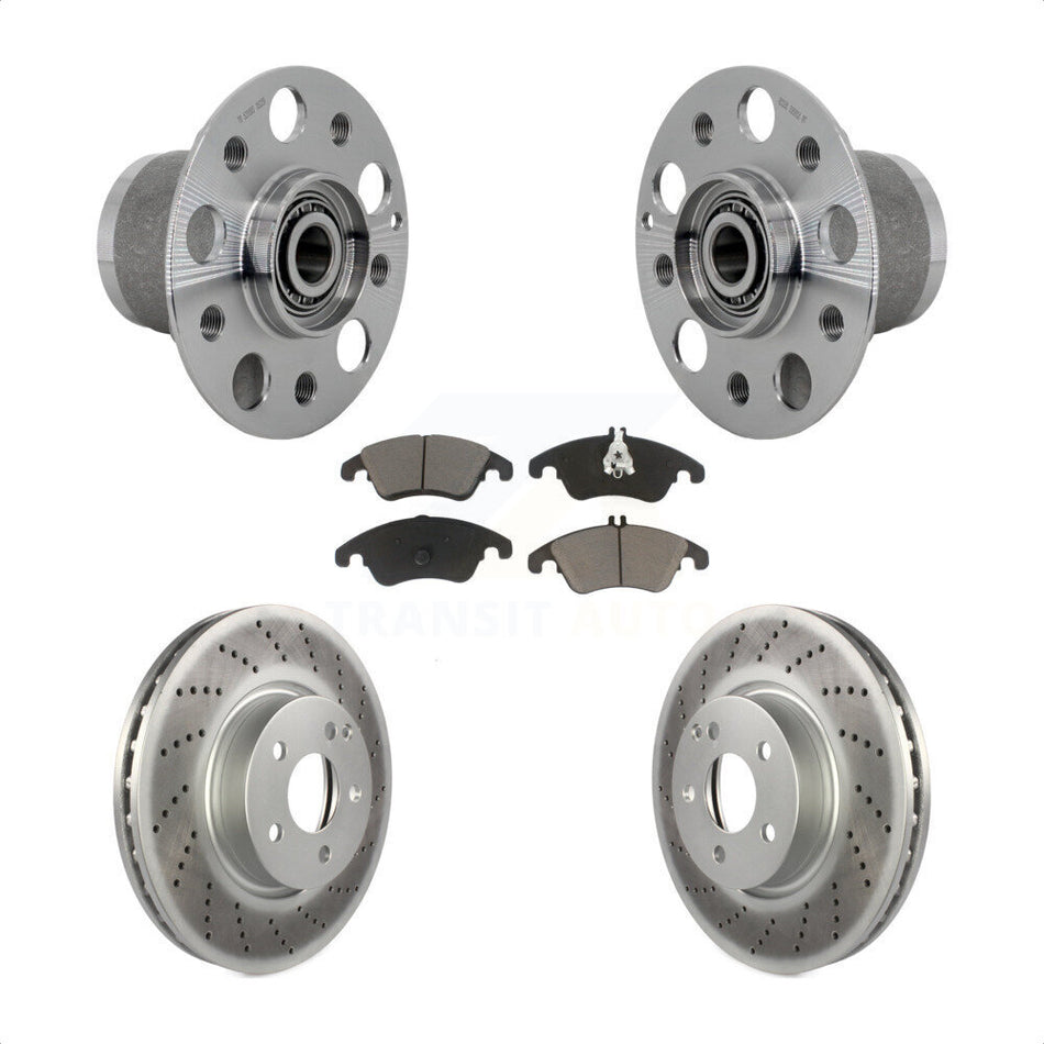 Front Hub Bearing Coated Disc Brake Rotor Pad Kit For Mercedes-Benz C300 E350 C350 SLC300 KBB-131688