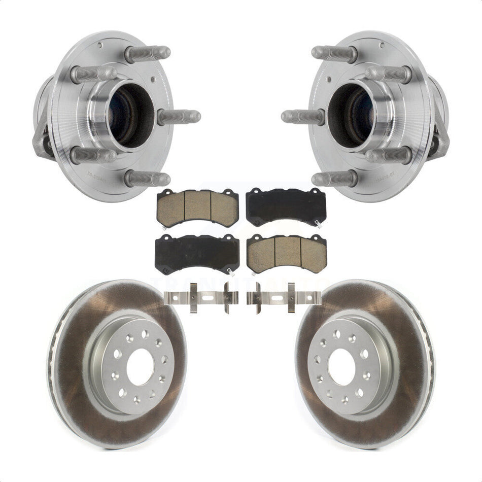 Front Hub Bearing Assembly Coated Disc Brake Rotor And Pad Kit For Chevrolet Camaro LT LS KBB-131693