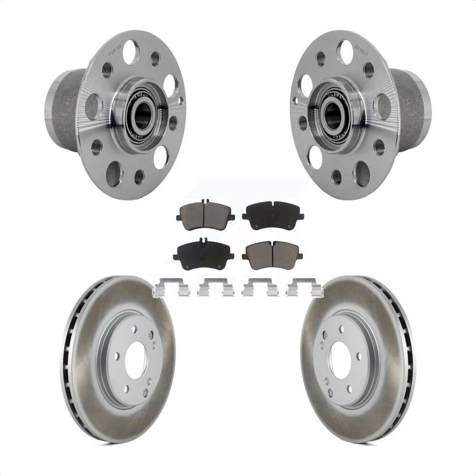 Front Hub Bearing Coated Brake Rotor Pad Kit For Mercedes-Benz C350 Without Sport Package KBB-131705