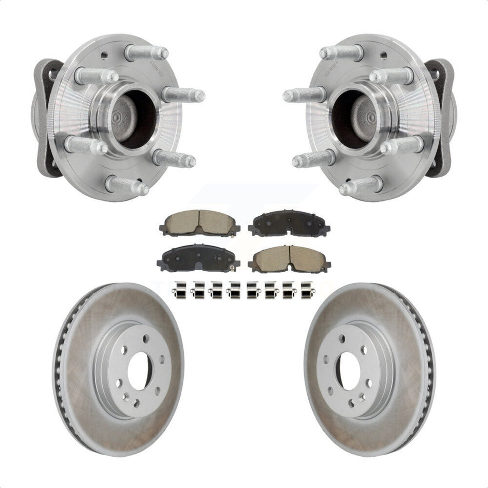 Front Hub Bearing Assembly Coat Brake Rotor Pad Kit For Chevrolet Colorado GMC Canyon RWD KBB-131706
