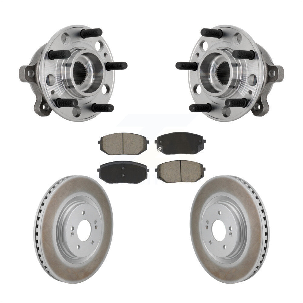 Front Hub Bearing Assembly Coated Disc Brake Rotor And Pads Kit For Hyundai Sonata Kia K5 KBB-131708
