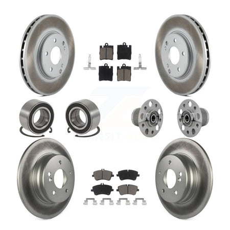 Front Rear Hub Bearing Coated Brake Rotor Pads Shoe Kit (10Pc) For Mercedes-Benz C350 RWD KBB-131709