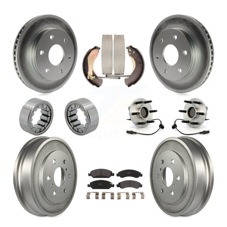 Front Rear Hub Bearing Coated Disc Brake Rotor & Pads Shoe Kit (10Pc) For GMC Sierra 1500 KBB-131715