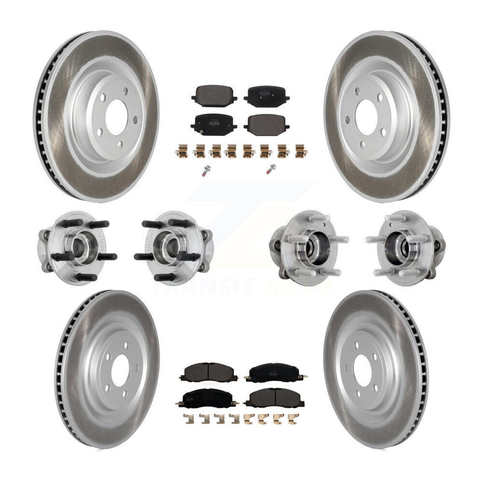 Front Rear Hub Bearing Coat Brake Rotor Pads Kit (10Pc) For 2020-2022 Lincoln Aviator AWD KBB-131724