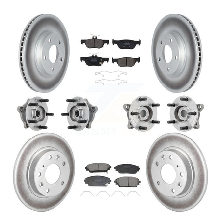 Front Rear Hub Bearing Coated Brake Rotor & Pads Kit (10Pc) For 2020-2022 Mazda CX-30 AWD KBB-131744