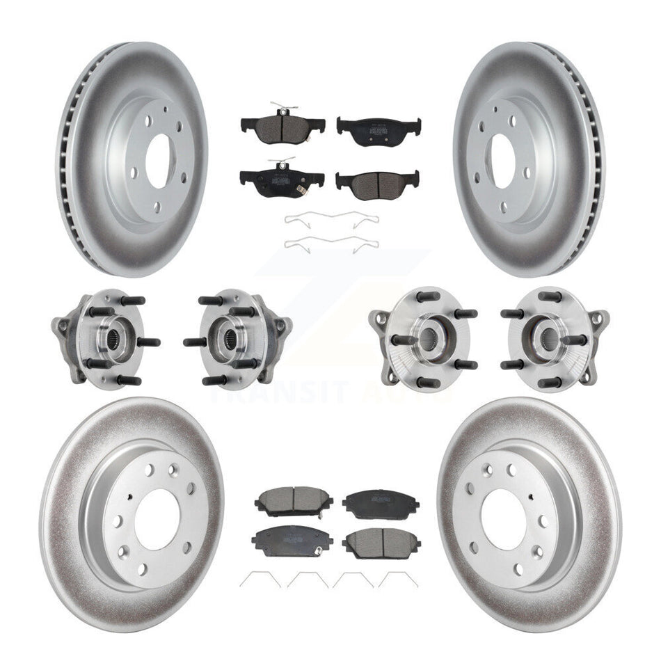 Front Rear Hub Bearing Coated Brake Rotor & Pads Kit (10Pc) For 2020-2022 Mazda CX-30 AWD KBB-131744