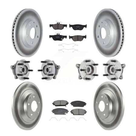 Front Rear Hub Bearing Coated Brake Rotor & Pads Kit (10Pc) For 2020-2022 Mazda CX-30 AWD KBB-131745