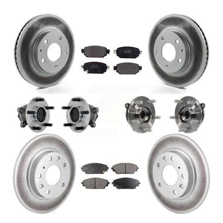 Front Rear Hub Bearing Coated Brake Rotor And Pad Kit (10Pc) For 2019-2021 Mazda CX-3 FWD KBB-131748