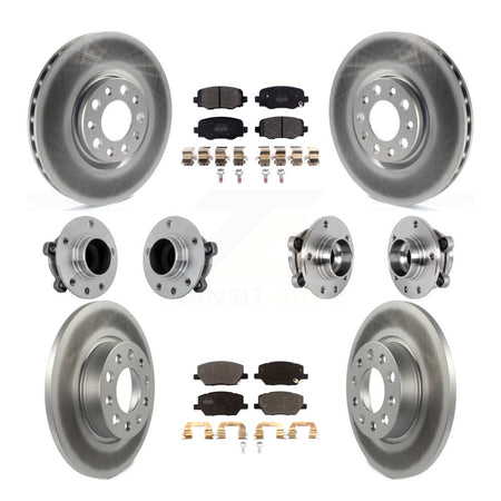 Front Rear Hub Bearing Coated Brake Rotor Pads Kit (10Pc) For Jeep Renegade Fiat 500X FWD KBB-131749