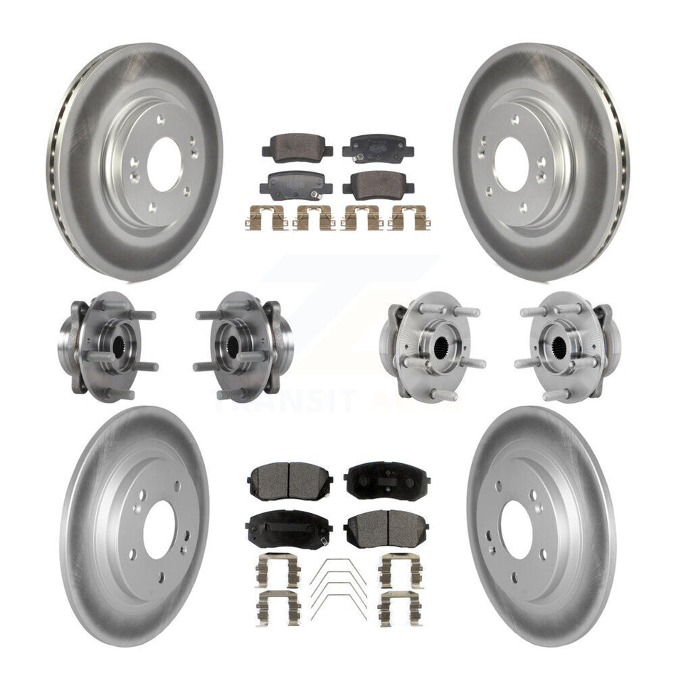 Front Rear Hub Bearing Assembly Coated Disc Brake Rotor And Pad Kit (10Pc) For Kia Seltos KBB-131769
