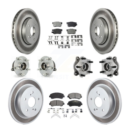 Front Rear Hub Bearing Coated Brake Rotor Pad Kit (10Pc) For 2010-2013 Suzuki Kizashi AWD KBB-131774
