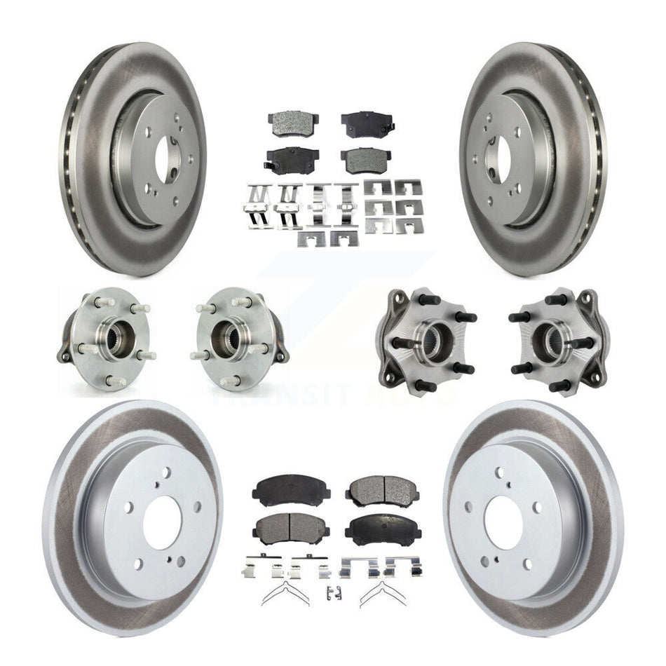 Front Rear Hub Bearing Coated Brake Rotor Pad Kit (10Pc) For 2010-2013 Suzuki Kizashi AWD KBB-131774