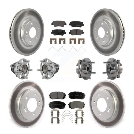 Front Rear Hub Bearing Coated Brake Rotor & Pad Kit (10Pc) For Kia Forte Hyundai Veloster KBB-131783
