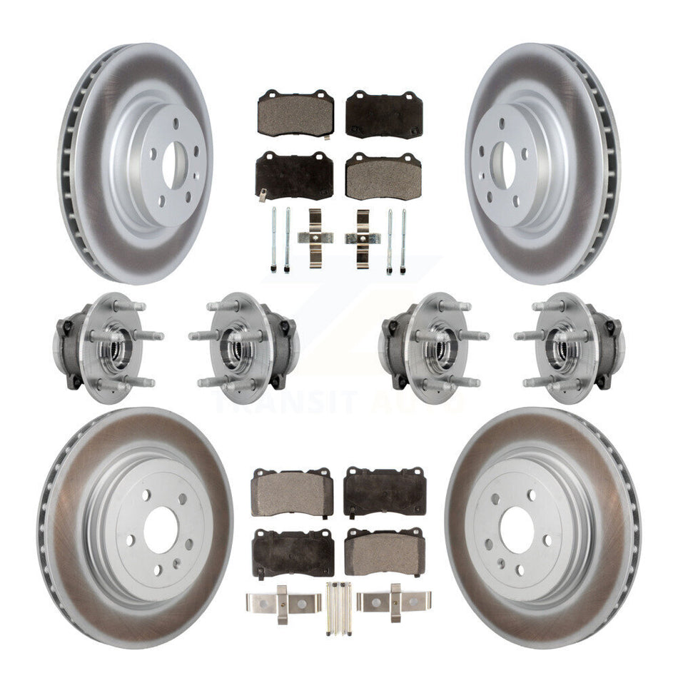 Front Rear Hub Bearings Assembly Coated Disc Brake Rotors And Pads Kit (10Pc) For Tesla S KBB-131787