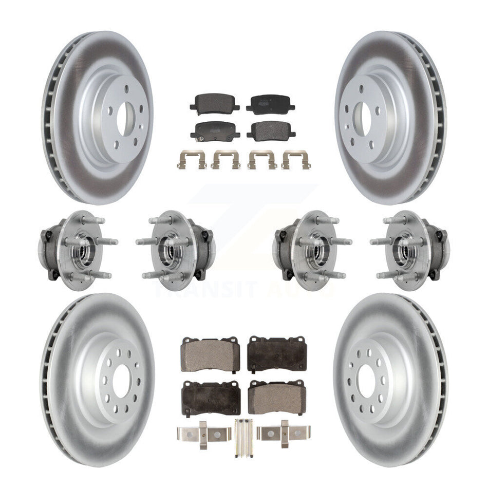 Front Rear Hub Bearing Coated Disc Brake Rotor And Pad Kit (10Pc) For 2017-2019 Tesla X S KBB-131789