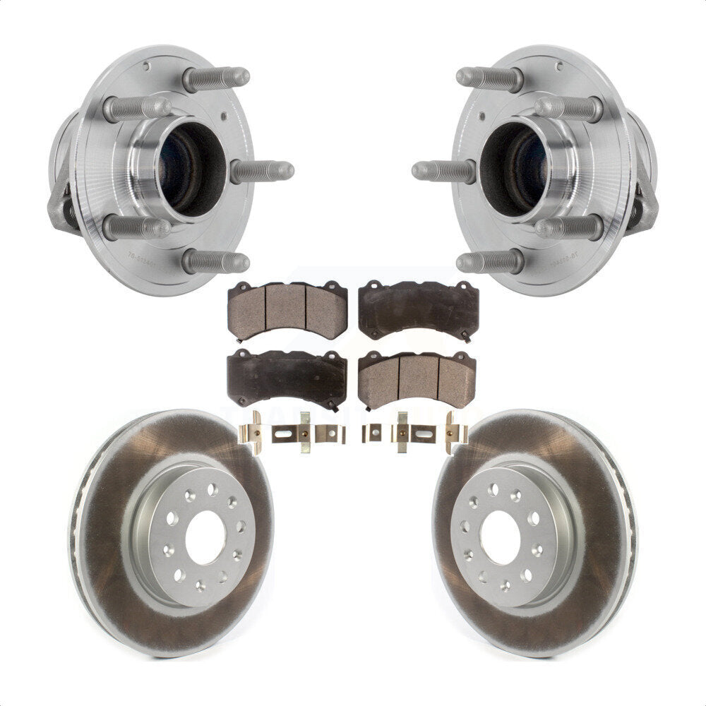 Front Hub Bearing Assembly Coated Disc Brake Rotor And Pad Kit For Chevrolet Camaro LT LS KBB-131802
