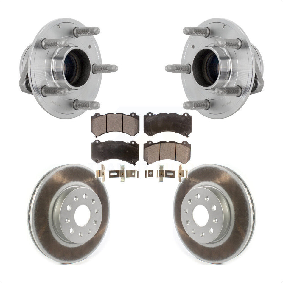 Front Hub Bearing Assembly Coated Disc Brake Rotor And Pad Kit For Chevrolet Camaro LT LS KBB-131802