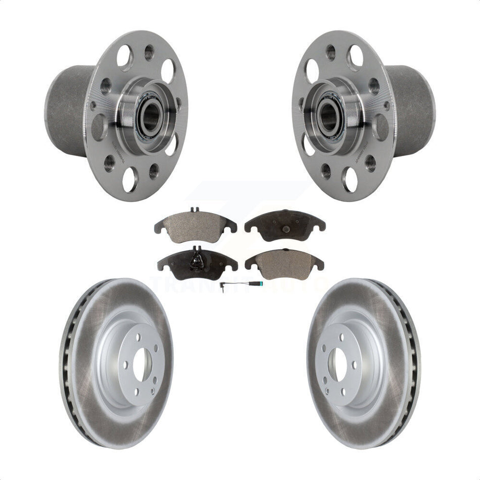 Front Hub Bearing Assembly Coated Disc Brake Rotor & Pads Kit For Mercedes-Benz E400 E550 KBB-131815