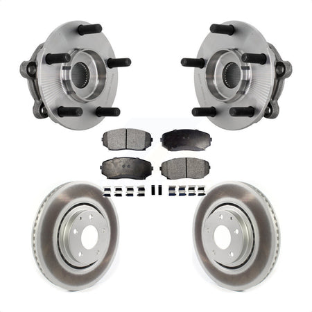 Front Hub Bearing Assembly Coated Disc Brake Rotors And Pads Kit For 2016-2023 Mazda CX-9 KBB-131817