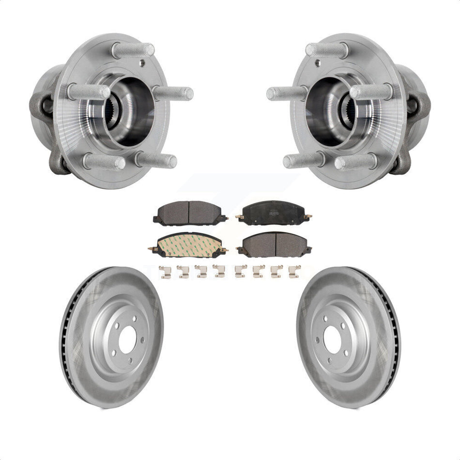 Front Hub Bearing Coated Brake Rotor And Pad Kit For Ford Explorer Lincoln Aviator Police KBB-131819