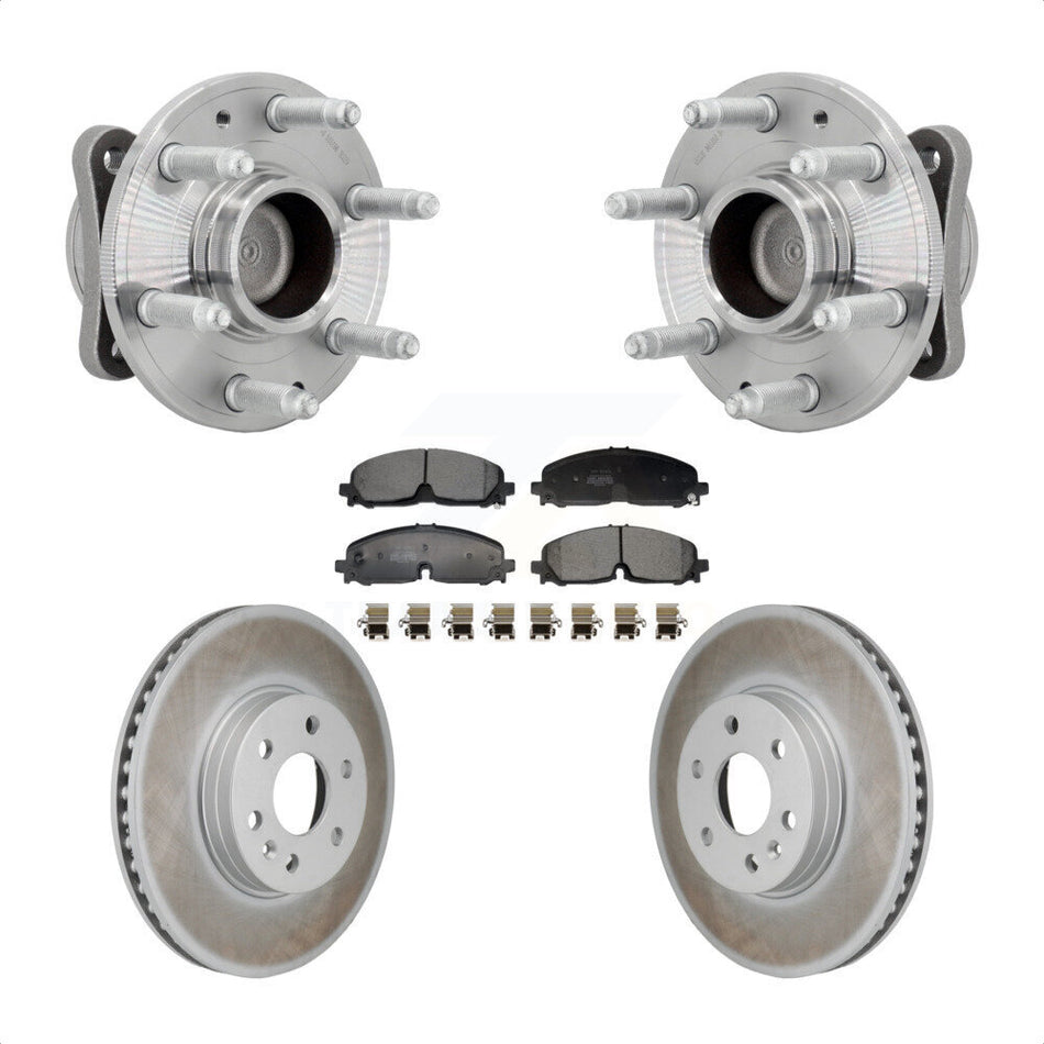 Front Hub Bearing Assembly Coat Brake Rotor Pad Kit For Chevrolet Colorado GMC Canyon RWD KBB-131823
