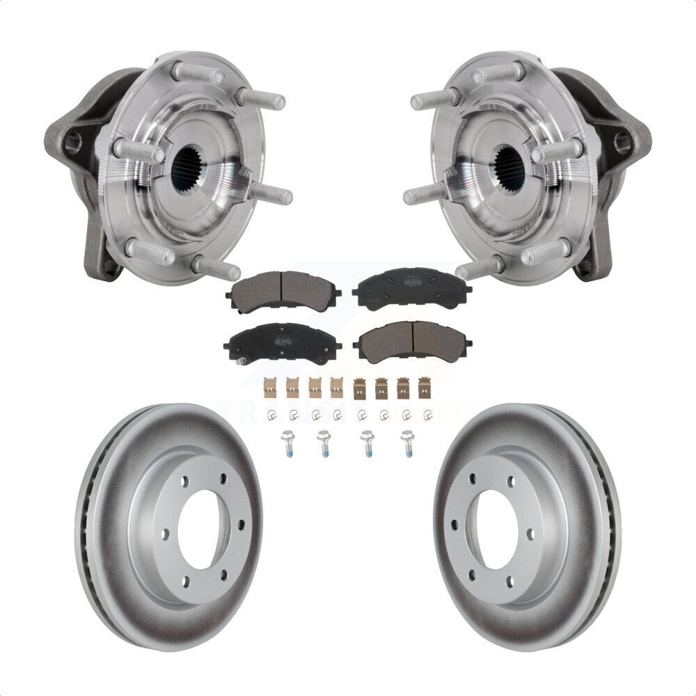 Front Hub Bearing Assembly Coated Disc Brake Rotor Pads Kit For 2019-2023 Ford Ranger 4WD KBB-131828