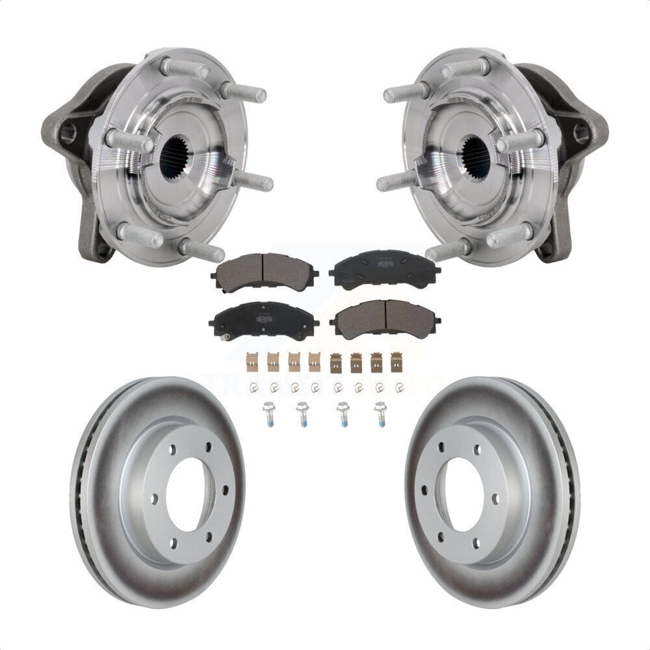 Front Hub Bearing Assembly Coated Disc Brake Rotor Pads Kit For 2019-2023 Ford Ranger 4WD KBB-131828
