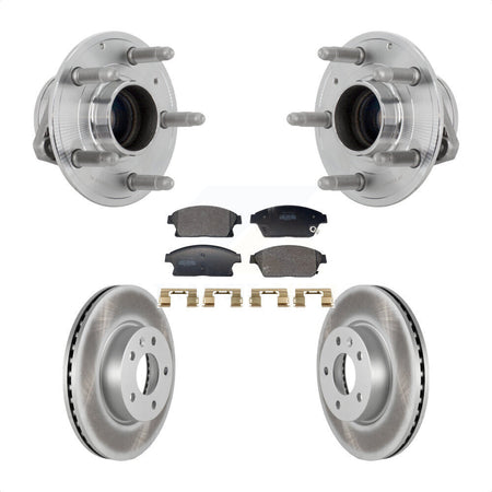 Front Hub Bearing Assembly Coated Disc Brake Rotors And Pads Kit For Cadillac ATS KBB-131832