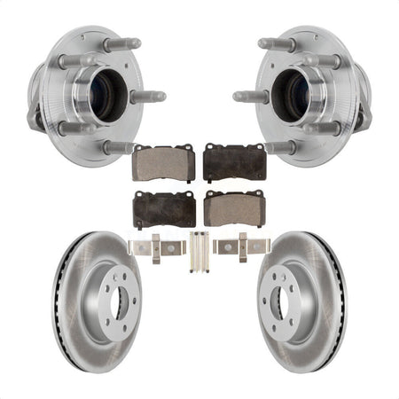 Front Hub Bearing Assembly Coated Brake Rotor Pad Kit For 2019 Cadillac ATS Base with RWD KBB-131836