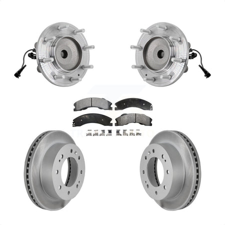 Front Hub Bearing Coat Brake Rotor Pad Kit For GMC Sierra 3500 HD Chevrolet Silverado RWD KBB-131838