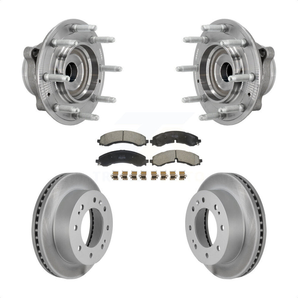 Front Hub Bearing Coat Brake Rotor Pad Kit For GMC Chevrolet Silverado 2500 HD Sierra 4WD KBB-131840