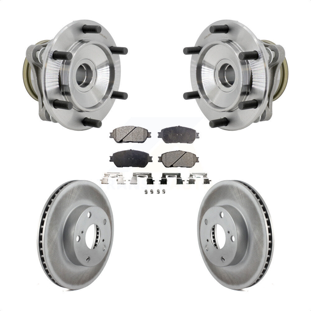 Front Hub Bearing Coat Brake Rotor Pads Kit For 2005-2015 Toyota Tacoma With 5 Lug Wheels KBB-131844
