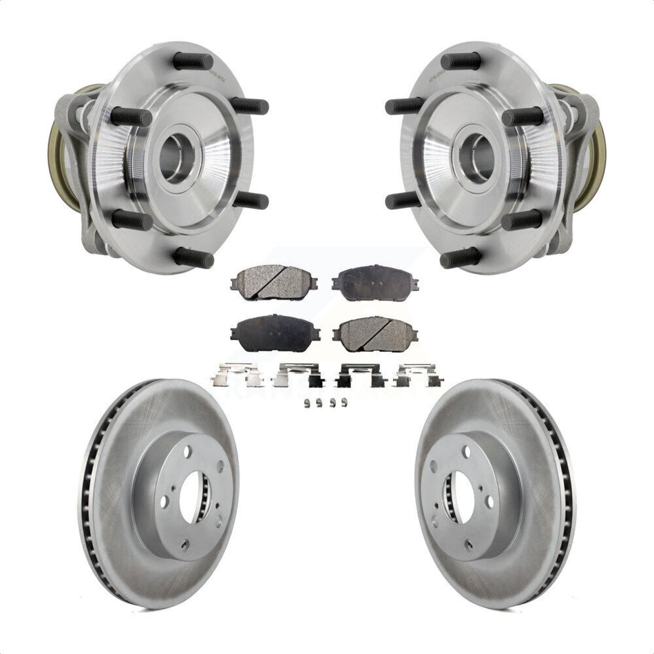 Front Hub Bearing Coat Brake Rotor Pads Kit For 2005-2015 Toyota Tacoma With 5 Lug Wheels KBB-131844