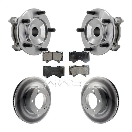 Front Hub Bearing Assembly Coated Disc Brake Rotor Pads Kit For Toyota Tundra Sequoia RWD KBB-131848