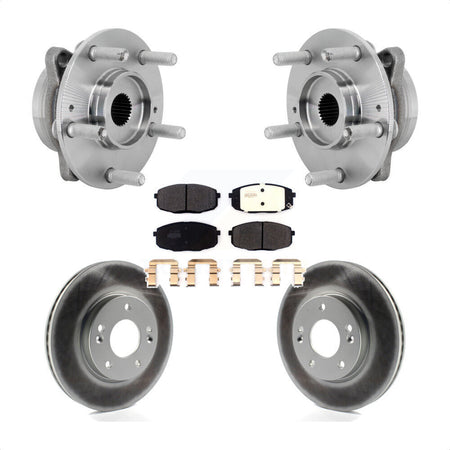 Front Hub Bearing Assembly Coated Disc Brake Rotor & Pads Kit For Hyundai Kona Kia Seltos KBB-131852