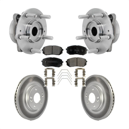 Front Hub Bearing Assembly Coated Disc Brake Rotor & Pads Kit For Hyundai Kona Kia Seltos KBB-131853