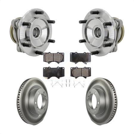 Front Hub Bearing Assembly Coated Brake Rotor & Pads Kit For 2010-2021 Toyota 4Runner RWD KBB-131854