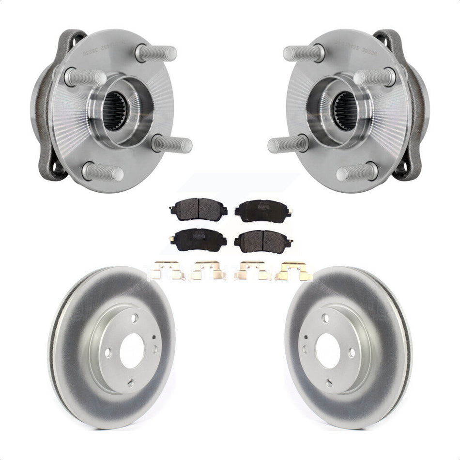 Front Hub Bearing Assembly Coated Disc Brake Rotor And Pads Kit For Toyota Yaris iA Scion KBB-131855