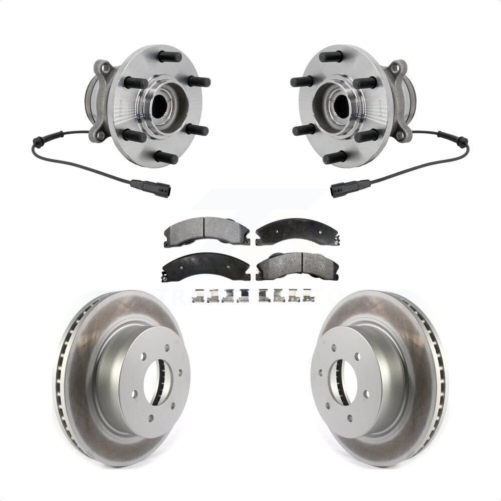 Front Hub Bearing Assembly Coated Disc Brake Rotors And Pads Kit For Nissan TITAN XD KBB-131856
