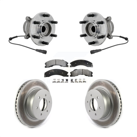 Front Hub Bearing Assembly Coated Disc Brake Rotors And Pads Kit For Nissan TITAN XD KBB-131856