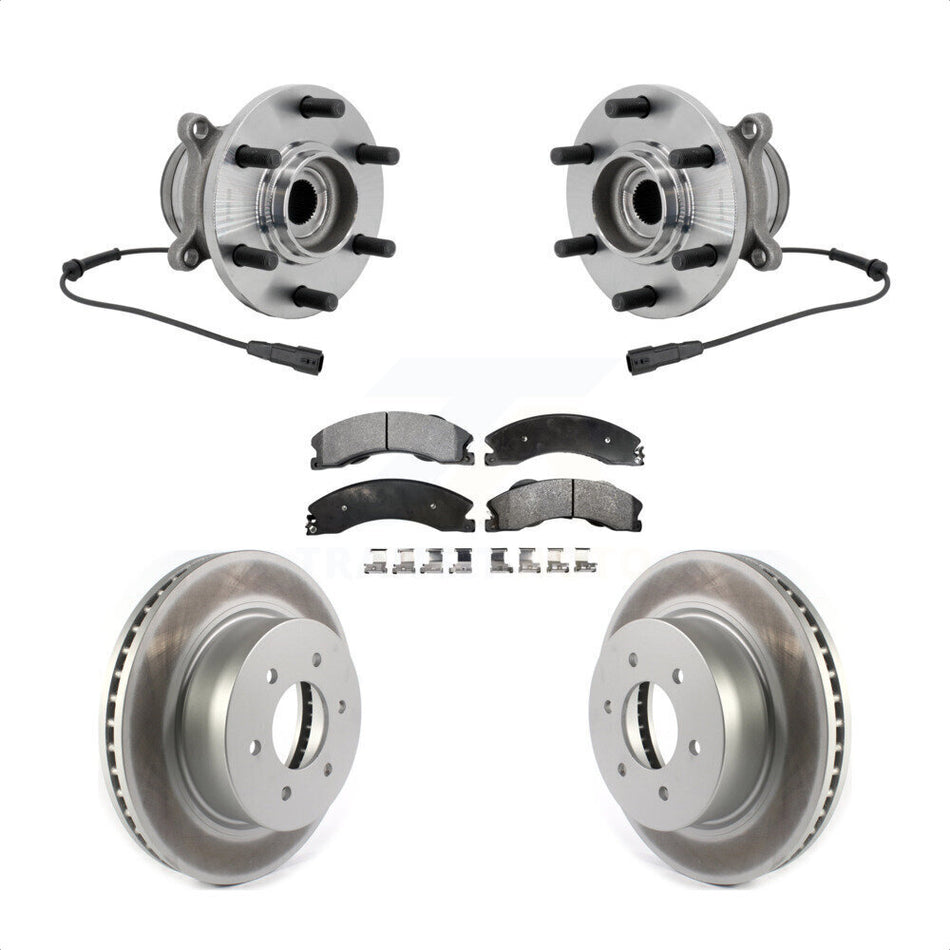 Front Hub Bearing Assembly Coated Disc Brake Rotors And Pads Kit For Nissan TITAN XD KBB-131856
