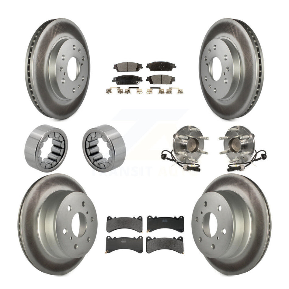 Front Rear Hub Bearing Coat Brake Rotor Pads Shoe Kit (10Pc) For GMC Sierra 1500 Yukon XL KBB-131859