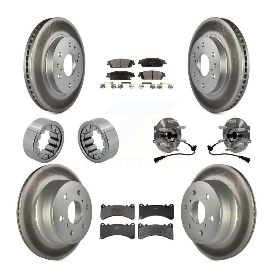 Front Rear Hub Bearing Coat Brake Rotor Pads Shoe Kit (10Pc) For GMC Sierra 1500 Yukon XL KBB-131860