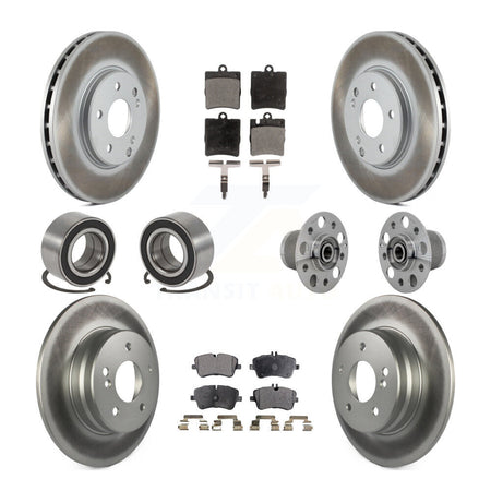 Front Rear Hub Bearing Coated Brake Rotor Pads Shoe Kit (10Pc) For Mercedes-Benz C350 RWD KBB-131861