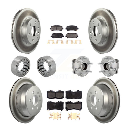 Front Rear Hub Bearing Coated Brake Rotor Pads Shoe Kit (10Pc) For Chevrolet Colorado GMC KBB-131862