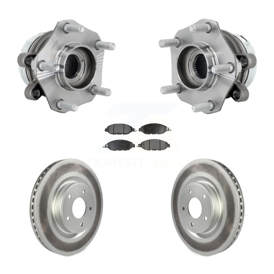 Front Hub Bearing Assembly Coated Disc Brake Rotors And Pads Kit For Nissan Murano KBB-131864