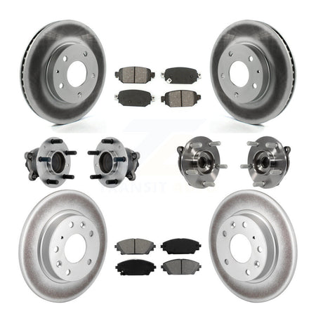 Front Rear Hub Bearing Coated Brake Rotor And Pad Kit (10Pc) For 2019-2021 Mazda CX-3 FWD KBB-131867