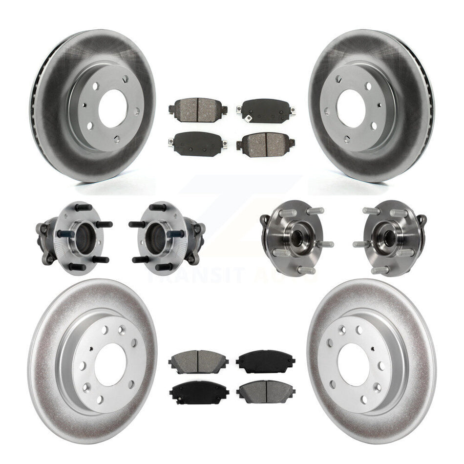 Front Rear Hub Bearing Coated Brake Rotor And Pad Kit (10Pc) For 2019-2021 Mazda CX-3 FWD KBB-131867